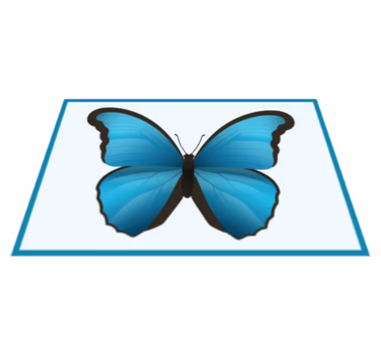 Blauwe vlinder dieren vinyl tapijt - TenStickers