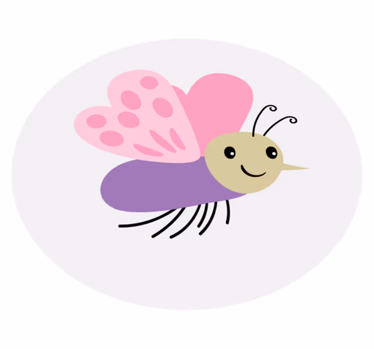 Schattig vlinderkarakter vinyl tapijt kind - TenStickers