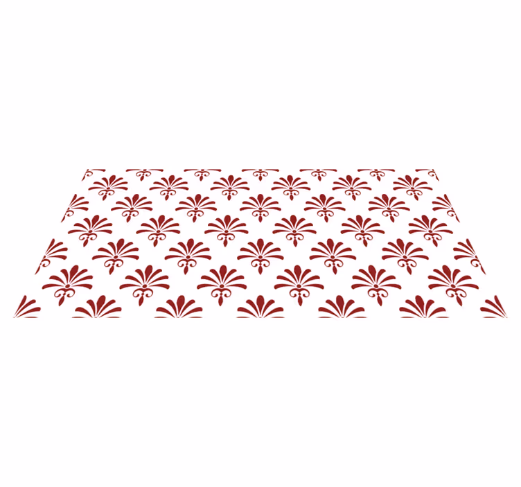 Bloemenpatroon rood vinyl tapijt modern - TenStickers