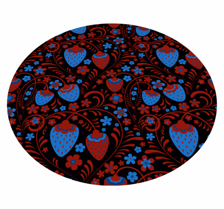 Aardbeienbloemstuk vinyl vloerkleed keuken - TenStickers