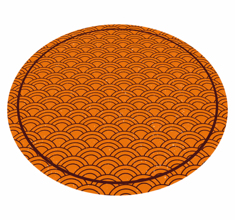 Oranje golfpatroon vinyl vloerkleed rond - TenStickers
