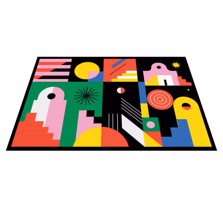 Gedurfde moderne vormen vinyl tapijt geometrisch - TenStickers