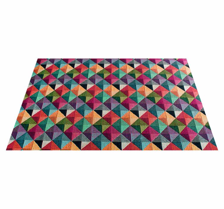 Levendige compositie vinyl tapijt geometrisch - TenStickers