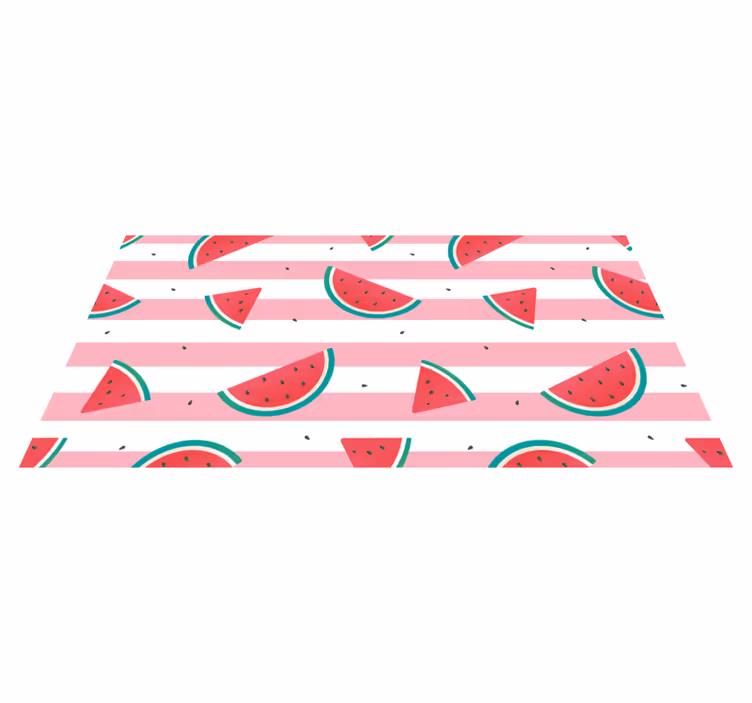 Illustratie van een watermeloenplak vinyl vloerkleed keuken - TenStickers