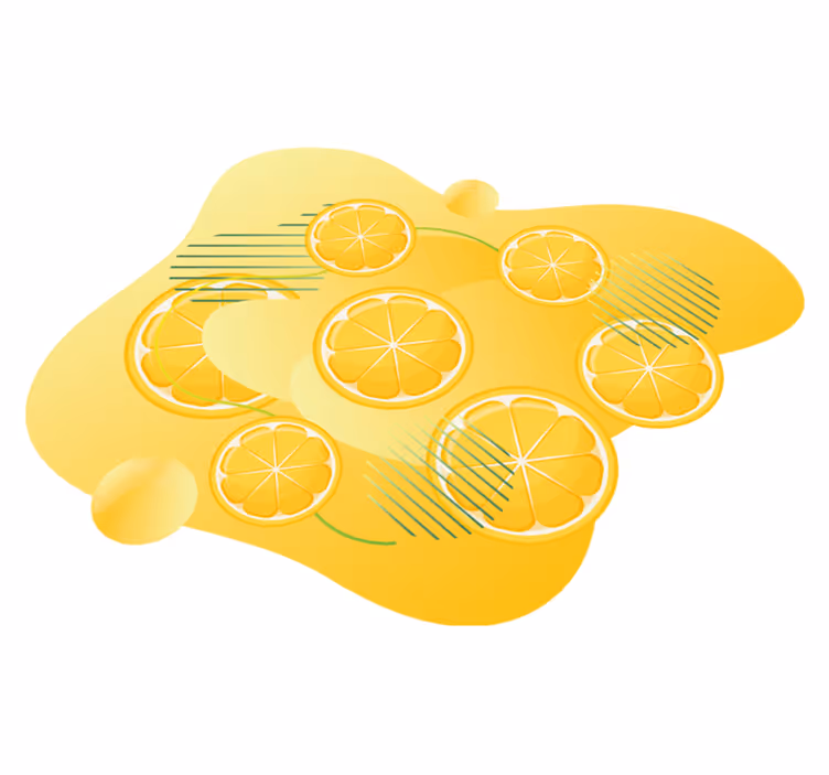 Levendig citruspatroon vinyl vloerkleed keuken - TenStickers