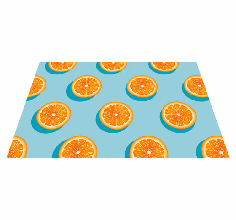 Citrusschijfmotief vinyl vloerkleed keuken - TenStickers