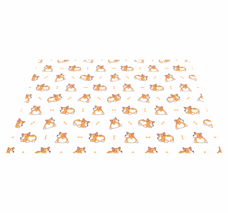 Schattige corgi-personages vinyl tapijt kind - TenStickers