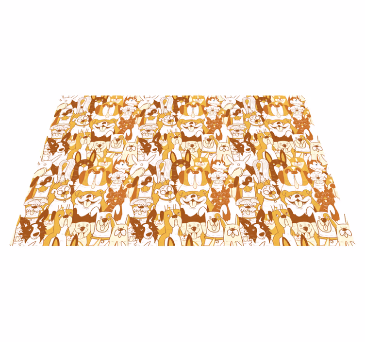 Bruine huisdiergezichten dieren vinyl tapijt - TenStickers