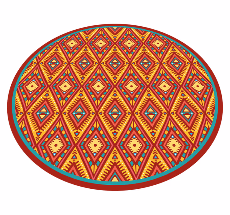 Geometrisch stamelement etnisch vinyl tapijt - TenStickers