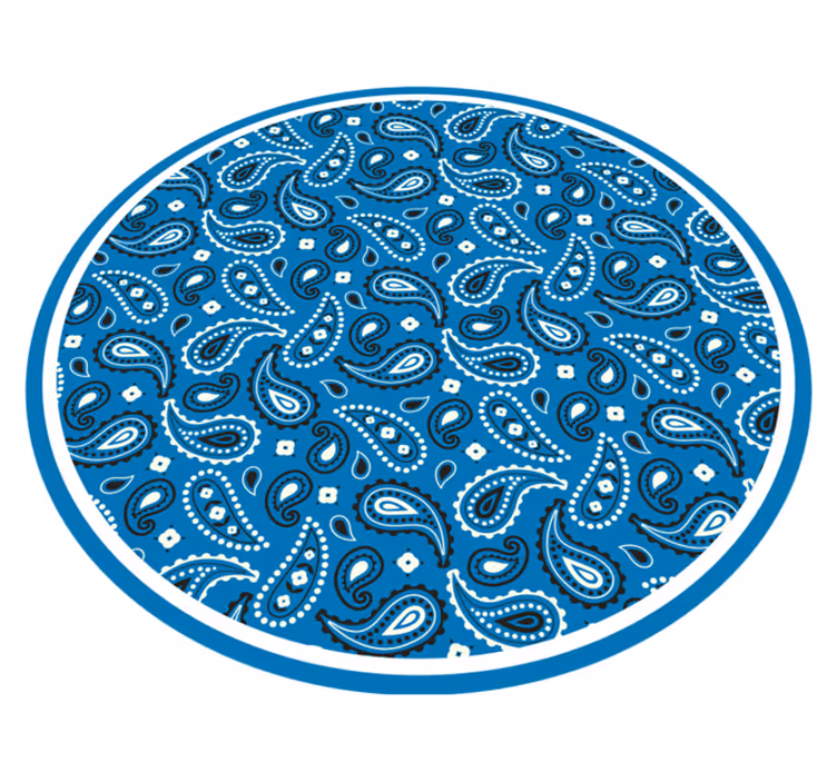 Blauw bedrukt paisley etnisch vinyl tapijt - TenStickers