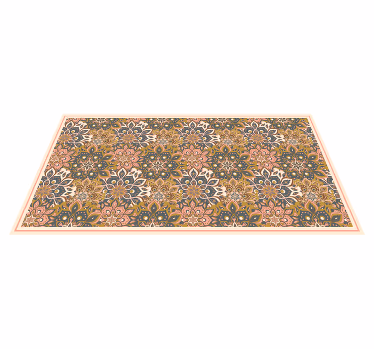 Botanische embleem verfijning vinyl tapijt mandala - TenStickers
