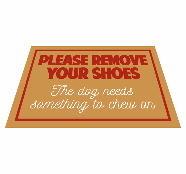Doe je schoenen uit vinyl tapijt ontvangst hal - TenStickers