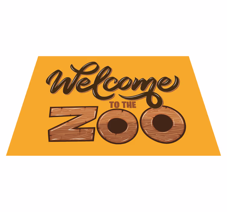 Welkom in de dierentuin vinyl tapijt met naam - TenStickers