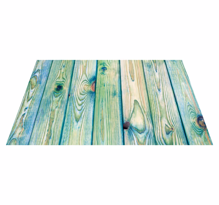Groen plankeffect vinyl tapijt met houtstructuur - TenStickers
