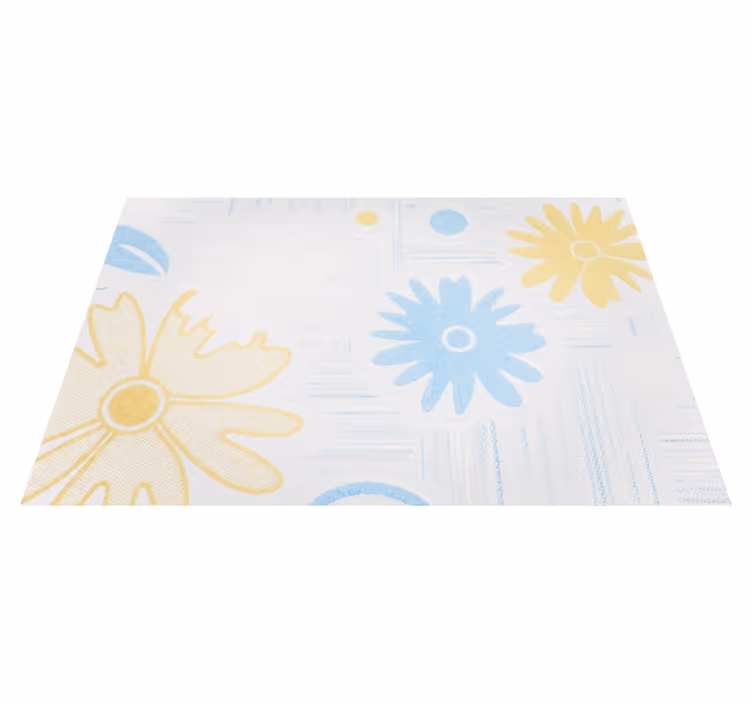Bloemenelementen vinyl tapijt bloemen en planten - TenStickers