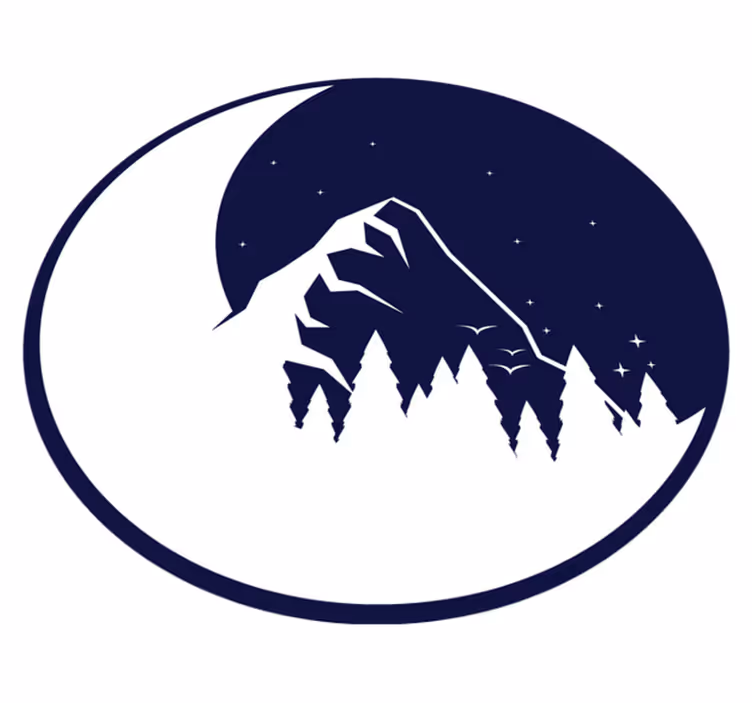Bergmaan uitzicht vinyl tapijt natuur - TenStickers