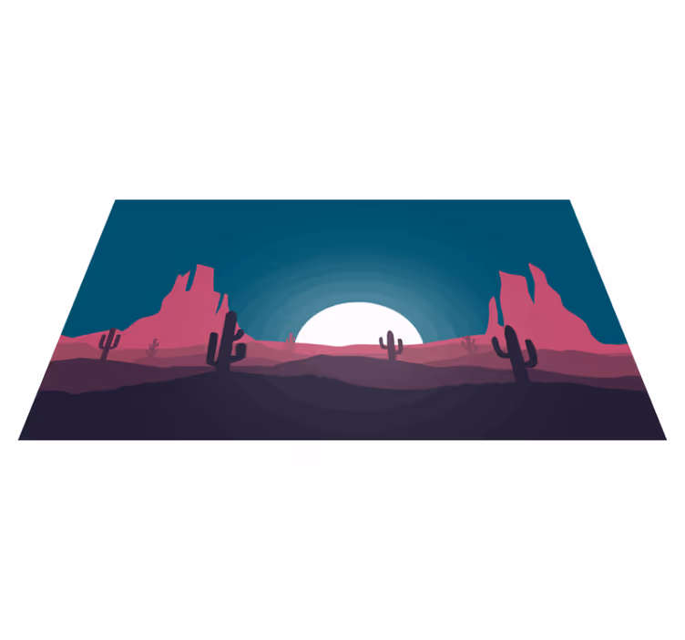 Woestijnzonsondergang vinyl tapijt natuur - TenStickers