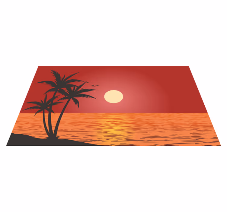 Vinyl tapijt natuur tropisch zonsondergang landschap - TenStickers