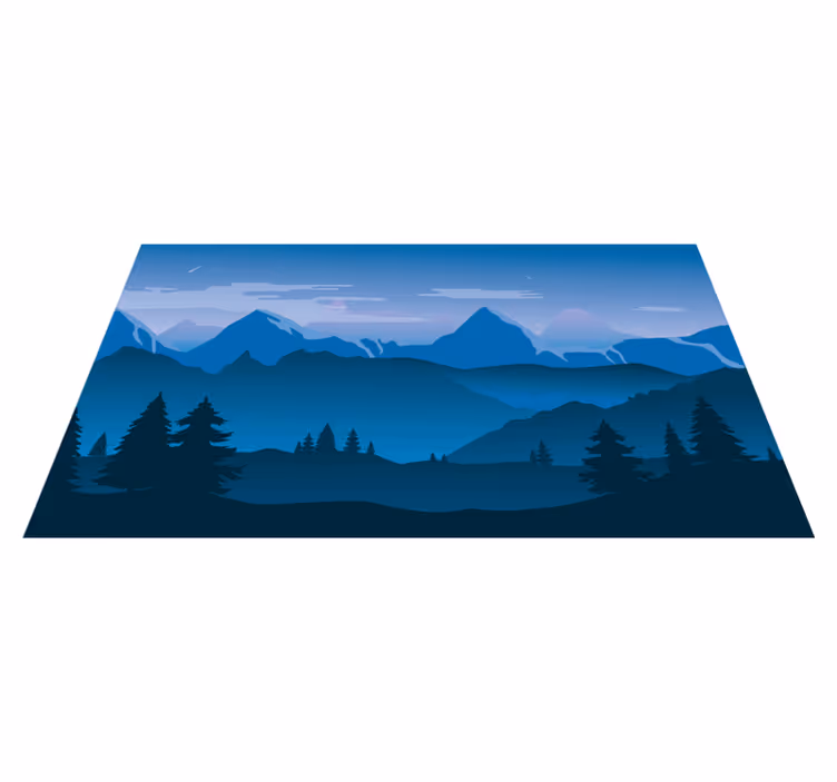 Berggezichtsscène vinyl tapijt natuur - TenStickers