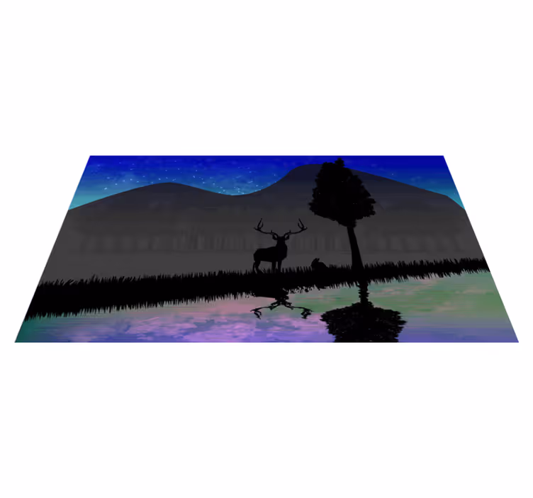 Schilderachtig silhouet uitzicht vinyl tapijt natuur - TenStickers