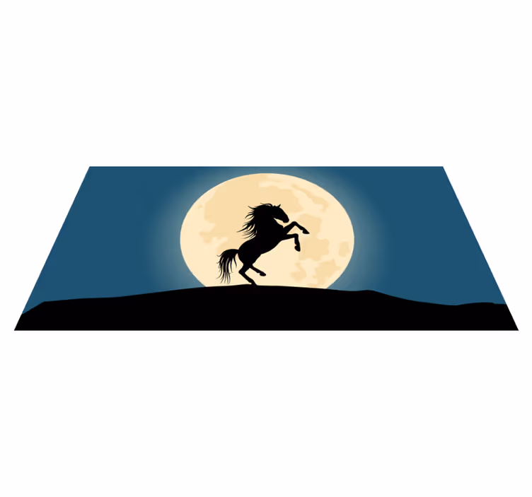 Majestueus paardensilhouet vinyl tapijt voor meer kinderen - TenStickers