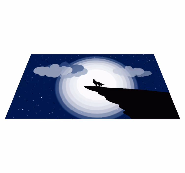 Gehuil van de wassende maan vinyl tapijt tiener - TenStickers