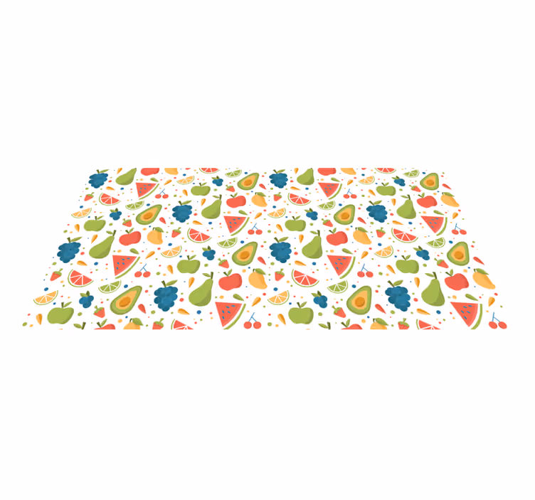 Kleurrijke fruitpatronen vinyl vloerkleed keuken - TenStickers