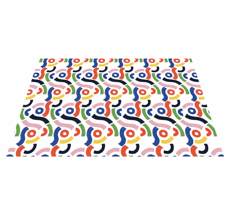 Levendige geometrische vormen vinyl tapijt mozaïek - TenStickers