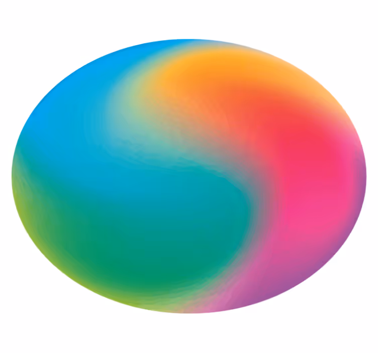 Kleurrijke gradiëntbol vinyl vloerkleed rond - TenStickers