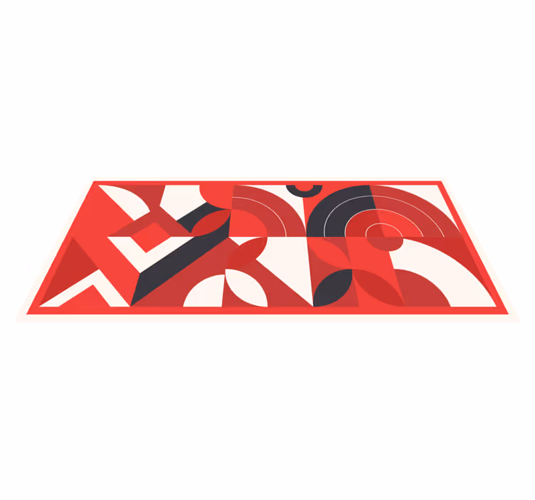 Gedurfde abstracte vormen vinyl tapijt geometrisch - TenStickers