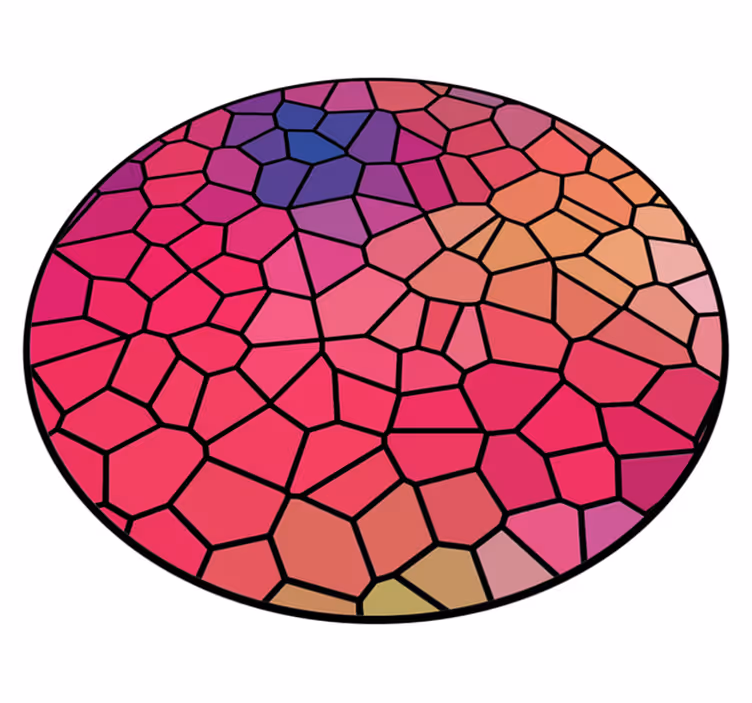 Levendige mozaïekcompositie vinyl vloerkleed rond - TenStickers