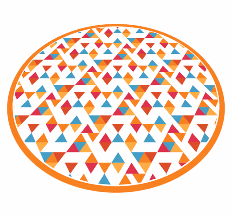 Kleurrijke driehoekige vormen vinyl tapijt geometrisch - TenStickers