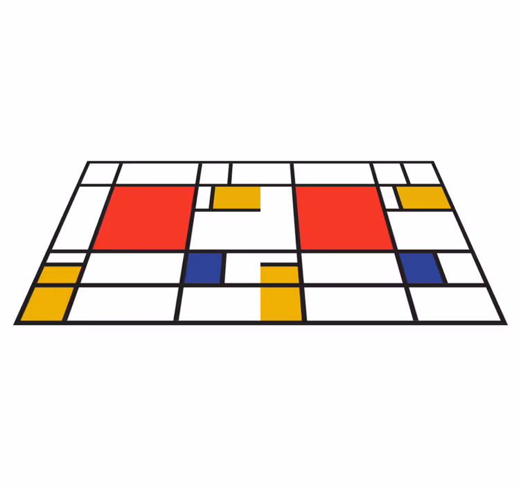 Moderne vinyl vloerkleed Mondriaan kunst - TenStickers