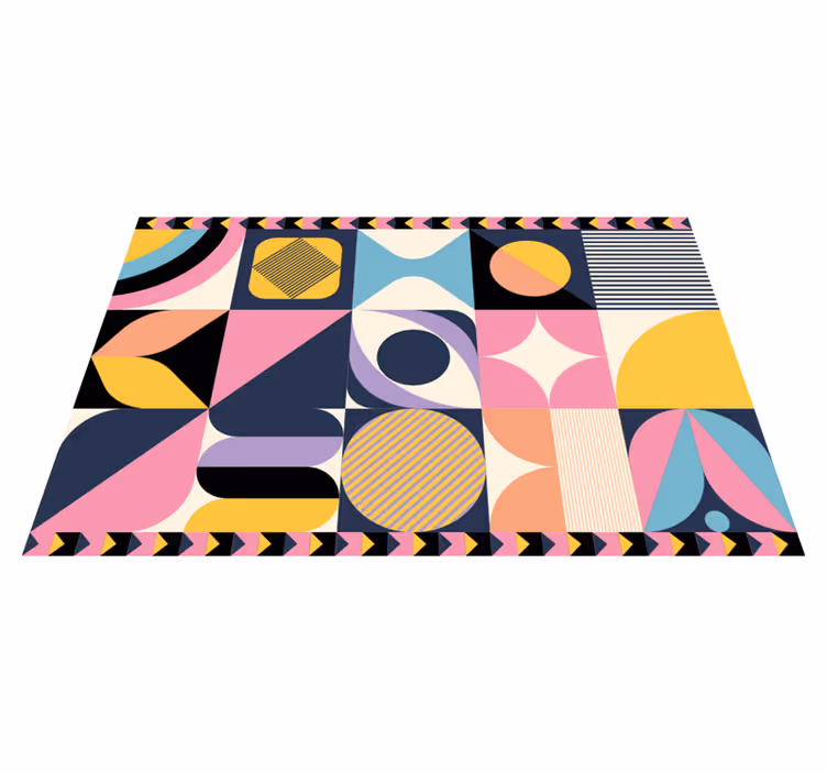 Vinyl tapijt geometrisch kleursegmenten - TenStickers