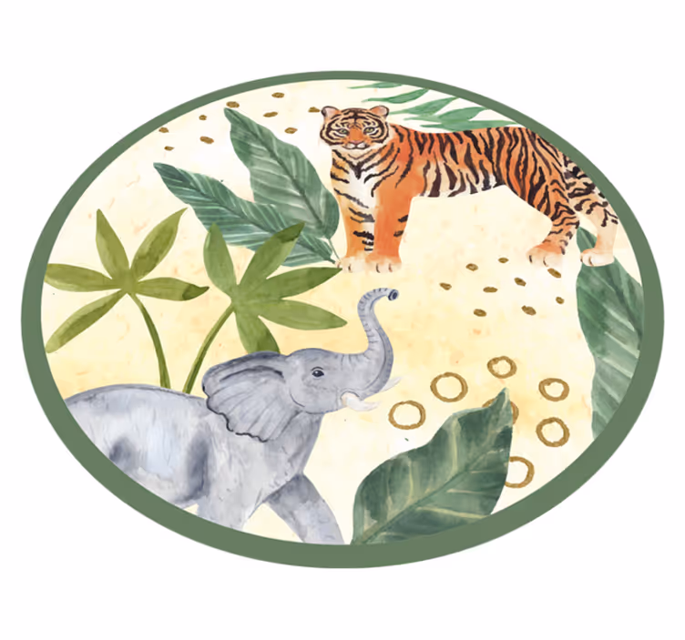 Tropische natuurscène dieren vinyl tapijt - TenStickers