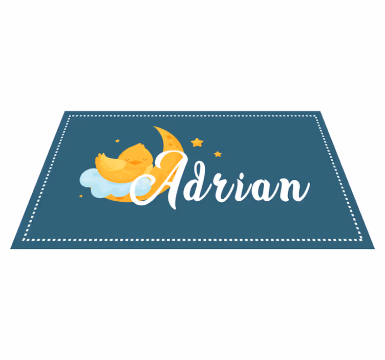 Slapende eend met naam vinyl tapijt voor meer kinderen - TenStickers