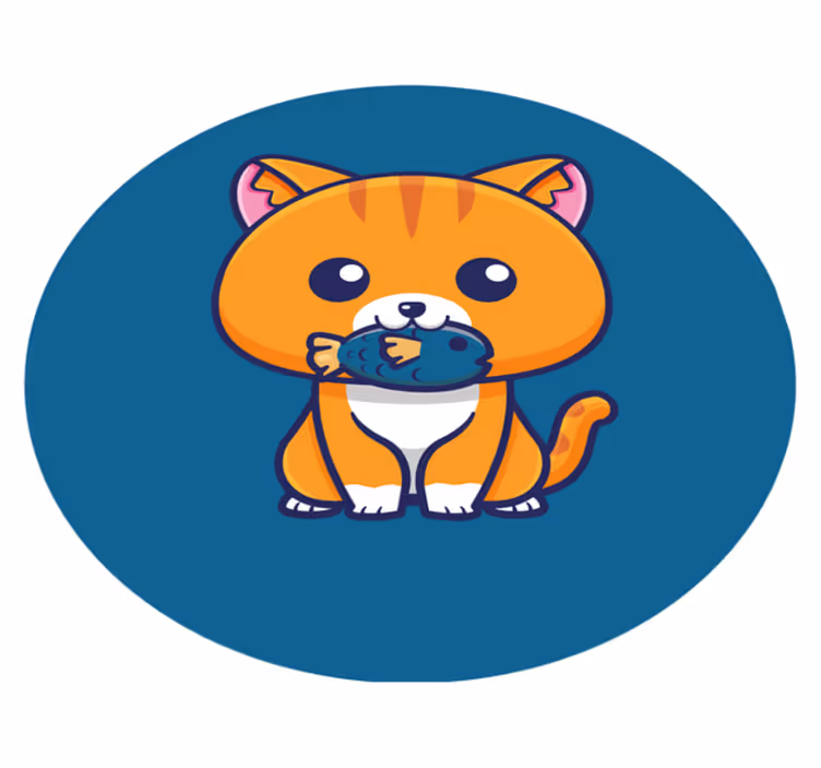 Cartoon kattencirkel dieren vinyl tapijt - TenStickers