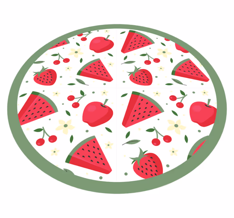 Fruit bloemenpatroon vinyl vloerkleed keuken - TenStickers