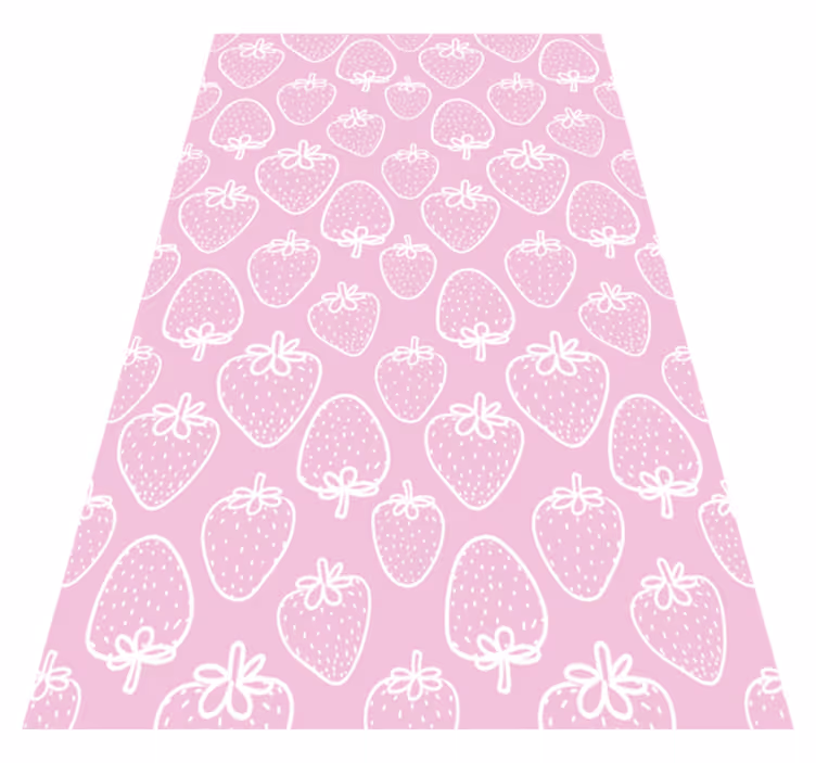 Aardbeienmotief vinyl vloerkleed keuken - TenStickers