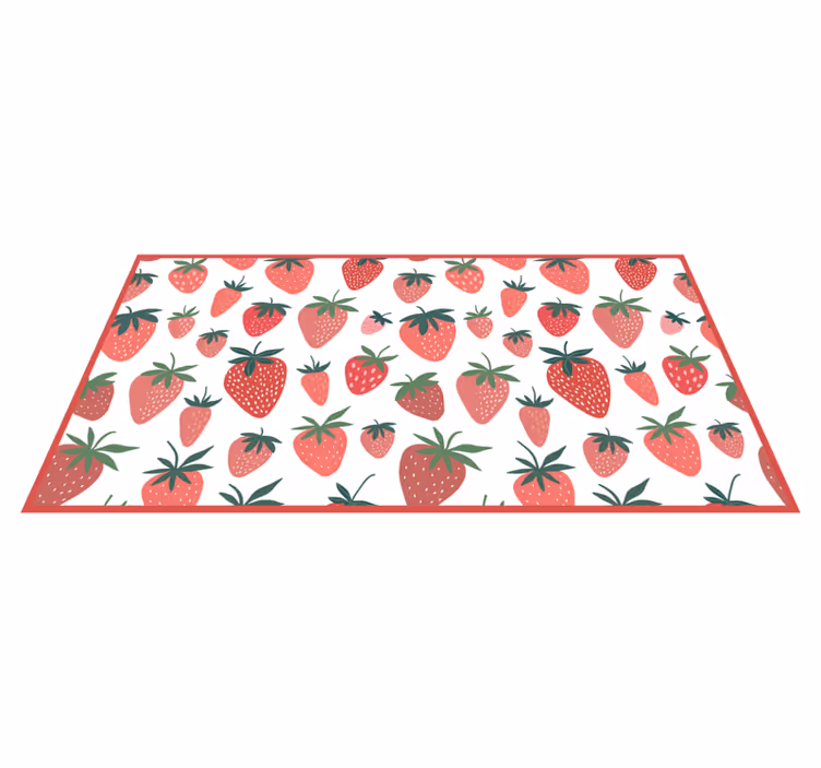 Sappige aardbeien genot vinyl vloerkleed keuken - TenStickers