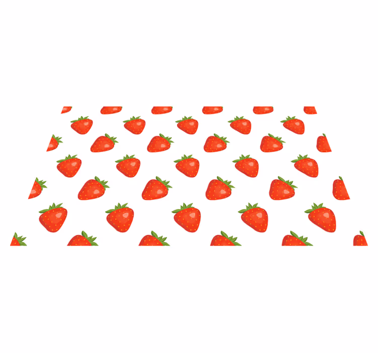 Aardbeienconcept vinyl vloerkleed keuken - TenStickers