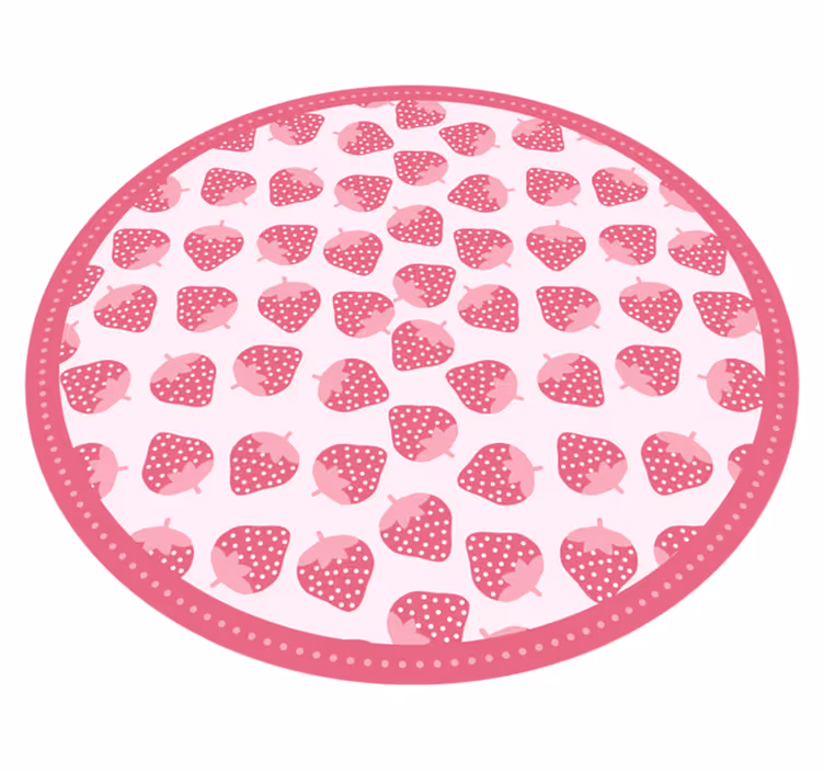 Zoet aardbeienpatroon vinyl vloerkleed keuken - TenStickers