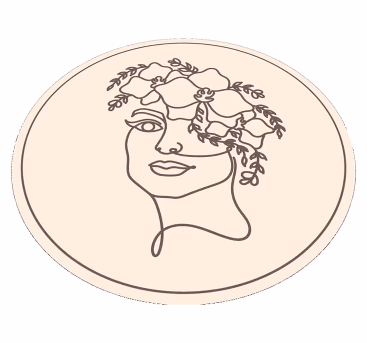 Botanische schetsillustratie vinyl vloerkleed rond - TenStickers