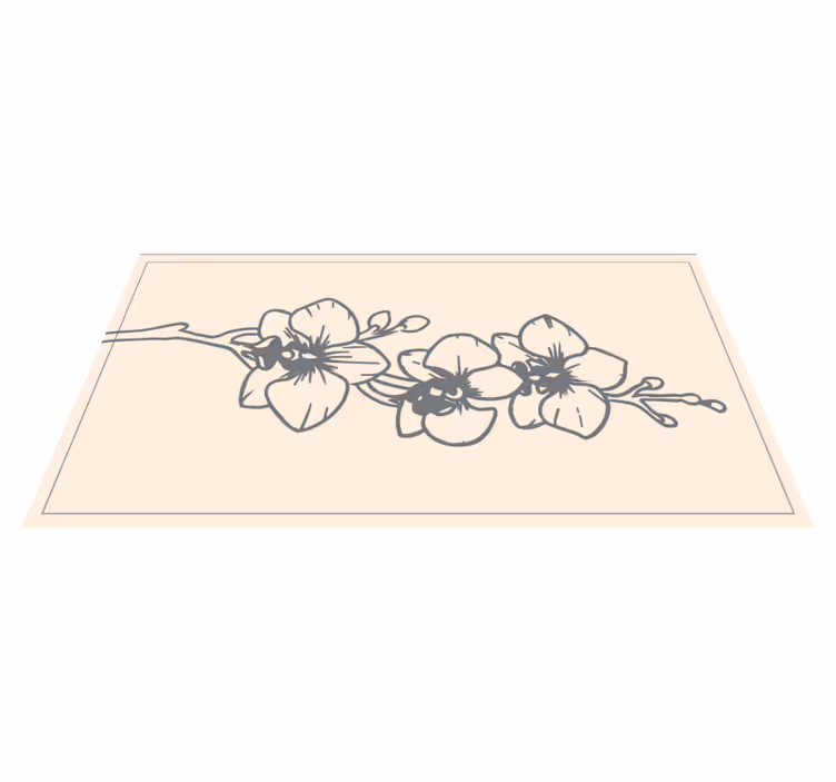 Sierlijke orchidee vinyl tapijt bloemen en planten - TenStickers