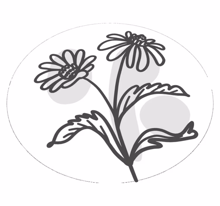 Stijlvol bloemenmotief vinyl vloerkleed rond - TenStickers