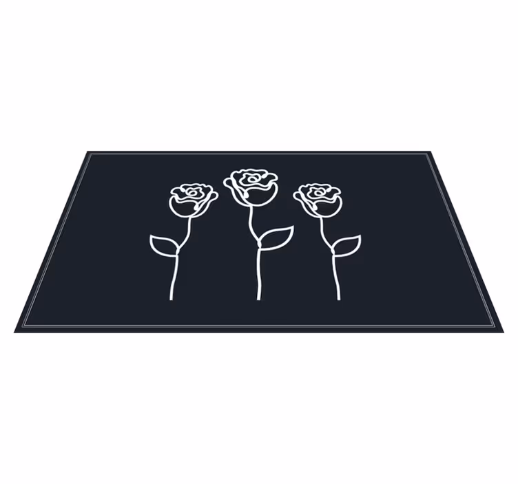 Botanische schetsweergave vinyl tapijt bloemen en planten - TenStickers