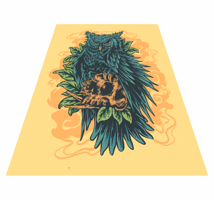 Mystieke uilenkunst vinyl tapijt dierenprint - TenStickers