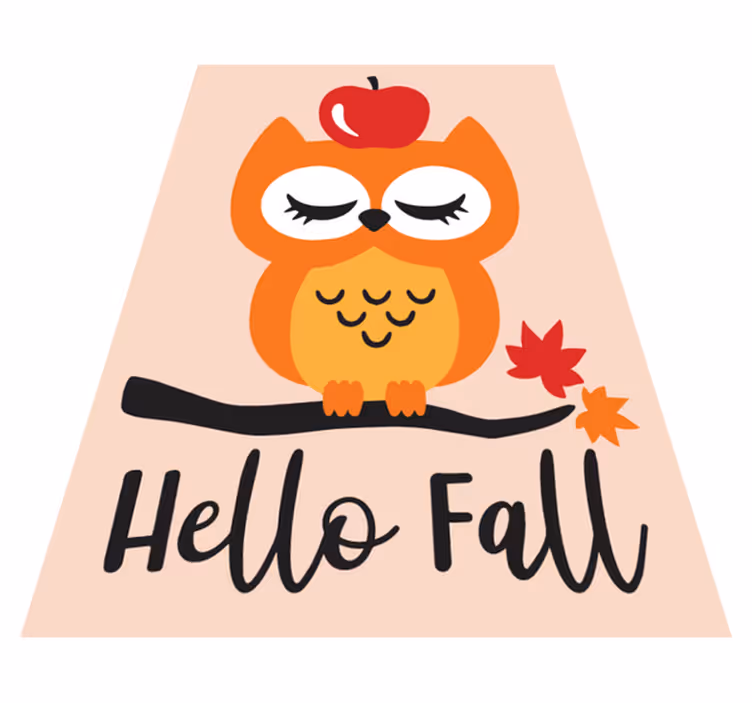 Hallo herfstuil vinyl tapijt kind - TenStickers