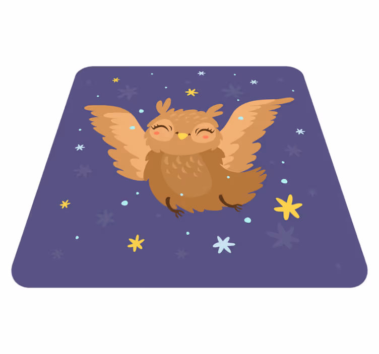Vrolijk uilenontwerp vinyl tapijt voor meer kinderen - TenStickers