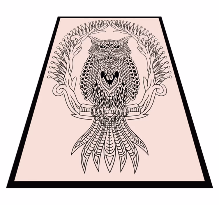 Uil mandala ontwerp dieren vinyl tapijt - TenStickers
